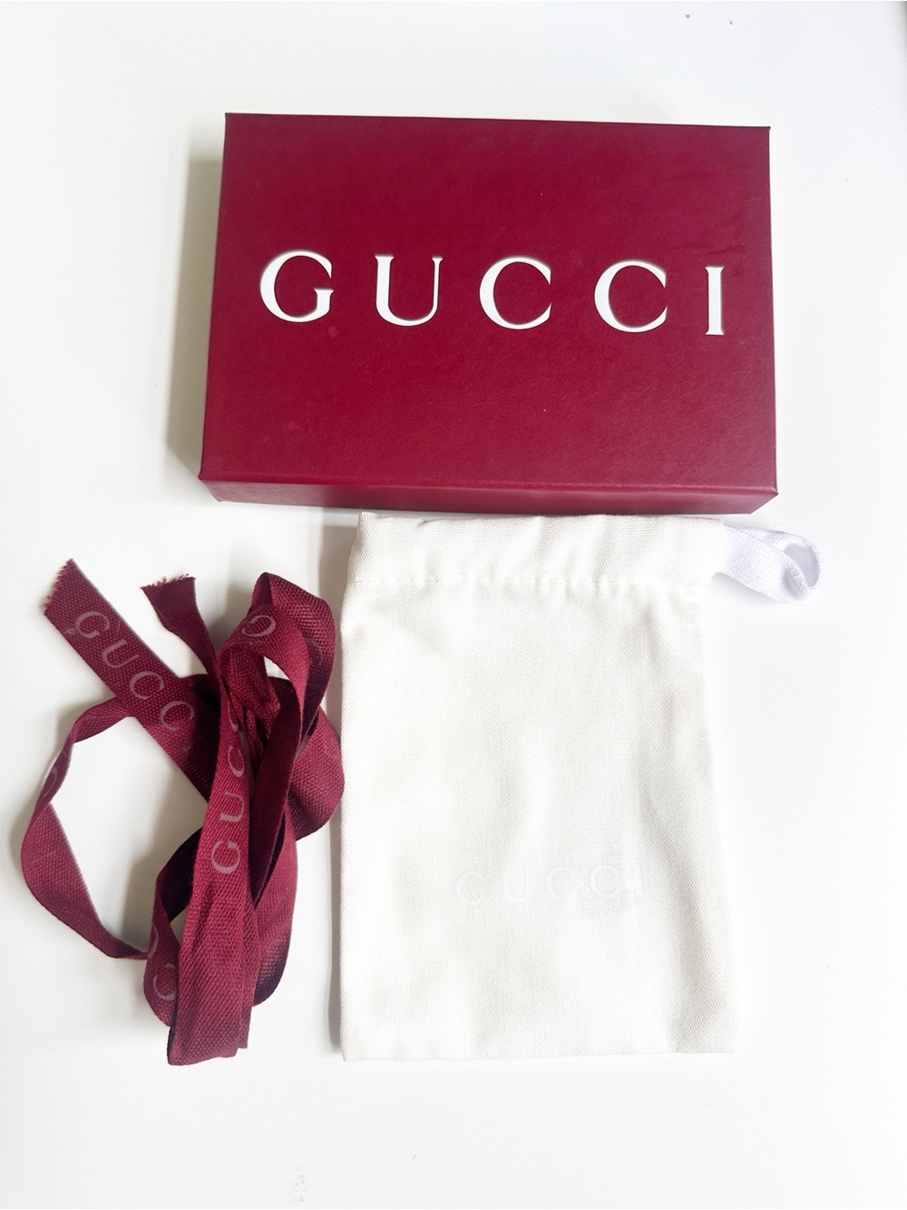 Gucci GG Emblem Card Case with Strap Beige and Dark Brown Fabric NWB - Picture 7 of 14
